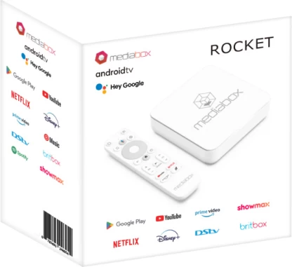 Mediabox Rocket Ultimate Android Streaming Box 4K, Dolby Atmos, Hotspot, Universal Remote SKU: MBX-ROC-01