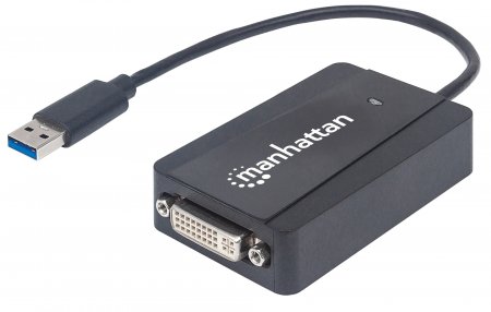 Manhattan USB 3.0 to DVI Converter Add Extra Display, HDMI/VGA Adapter Support SKU: 152310