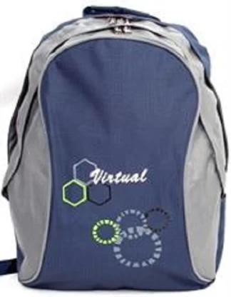 Macaroni Ateneo Backpack Blue/Grey, Waterproof, Dual Zip Lightweight