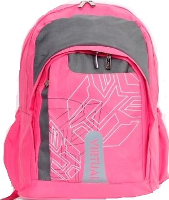 Macaroni Scolaro Student Backpack Pink/Grey