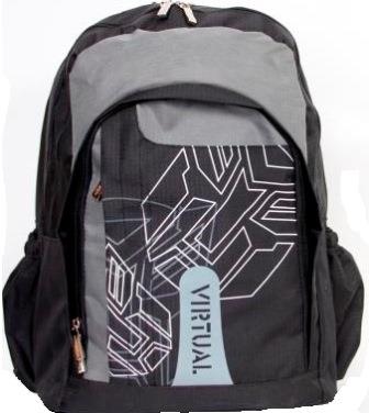 Macaroni Scolaro Student Backpack Black/Grey, Waterproof, Triple Compartments, Padded Straps SKU: ETB8996BK