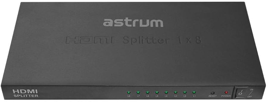 [A85508-B] Astrum SP080 8‑Port HDMI Splitter 4K@30Hz 3D Metal 660g 24m