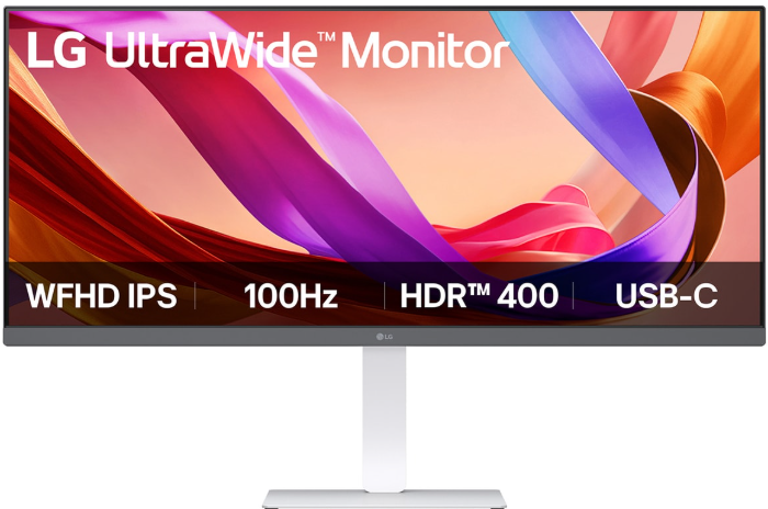 LG 34" UltraWide IPS Monitor | 100Hz, USB-C, HDR400, MaxxAudio, White – 34U530A-W