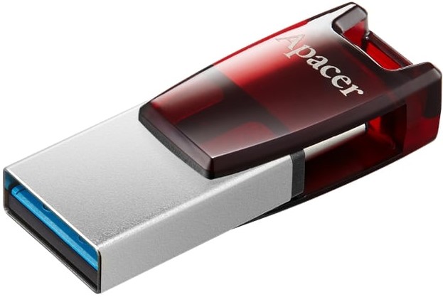 Apacer 32GB Dual Flash Drive | AH180, USB-C & USB-A, OTG, 3.2 Gen 1, Red, Lifetime Warranty