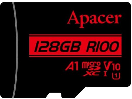 Apacer 128GB MicroSD Card | Class 10, UHS-I U1, V10, A1, 100MB/s, 5-Year Warranty