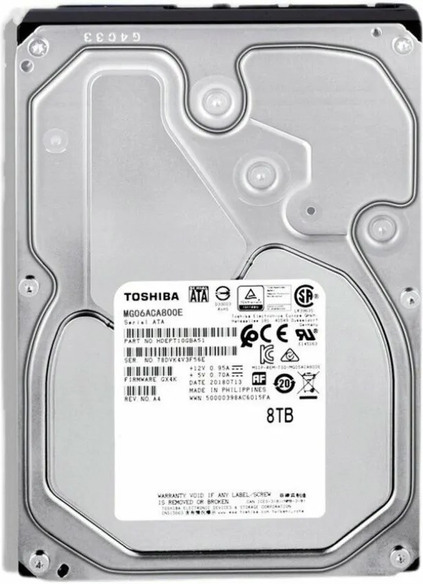 Toshiba Enterprise 8TB HDD | 3.5" SATA, 7200rpm, 256MiB Buffer, 248MiB/s, 4-Year Warranty