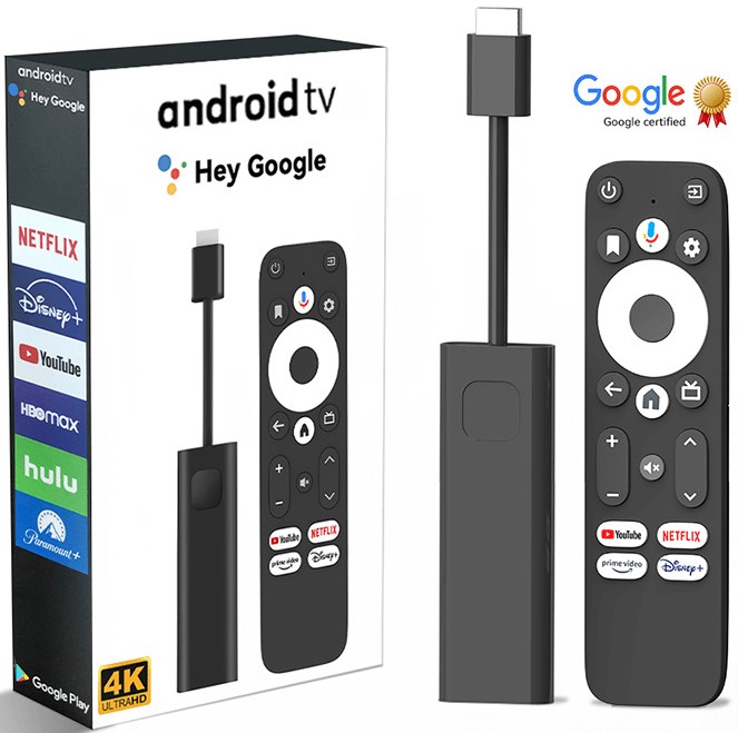 DColor GD1 | 4K Android TV Stick, Google Certified, Chromecast, Bluetooth 5.0, Android 11