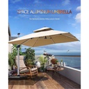 Space Aluminum Umbrella Outdoor Shade for Patio, Garden, Backyard