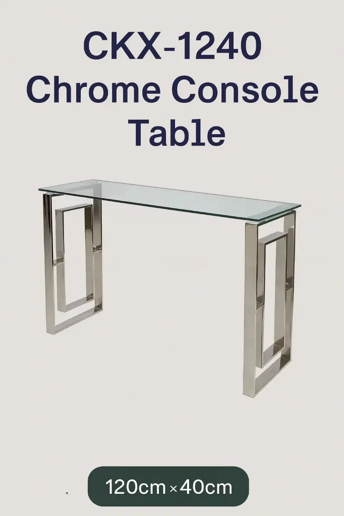CTK-1240 UltraChrome Console Silver, 120×60 cm Modern Design