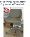 F-068 Grey High Back Office Chair - Chrome Base & Wheels