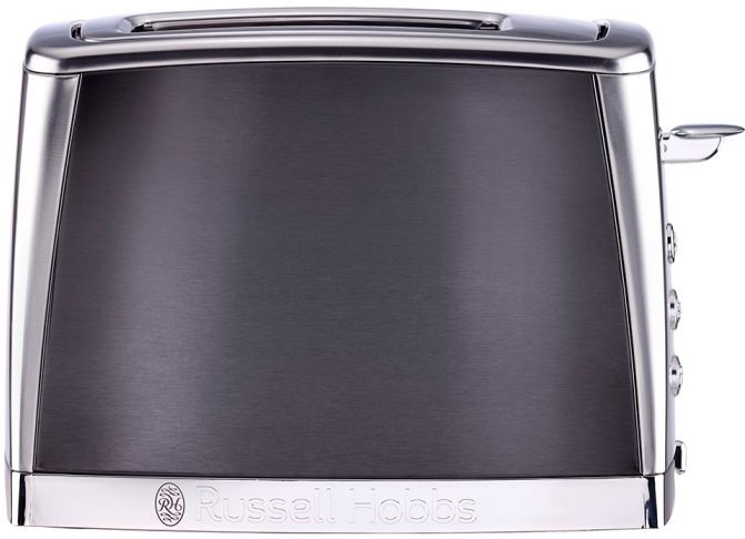 Russell Hobbs Luna Grey 2-Slice Toaster 1550 W, Lift-&-Look, Extra-Wide Slots, Bun Rack, 1 yr