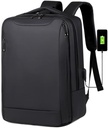 UniQue 15.6″ Laptop Backpack - USB Port, 3 Compartments, Black
