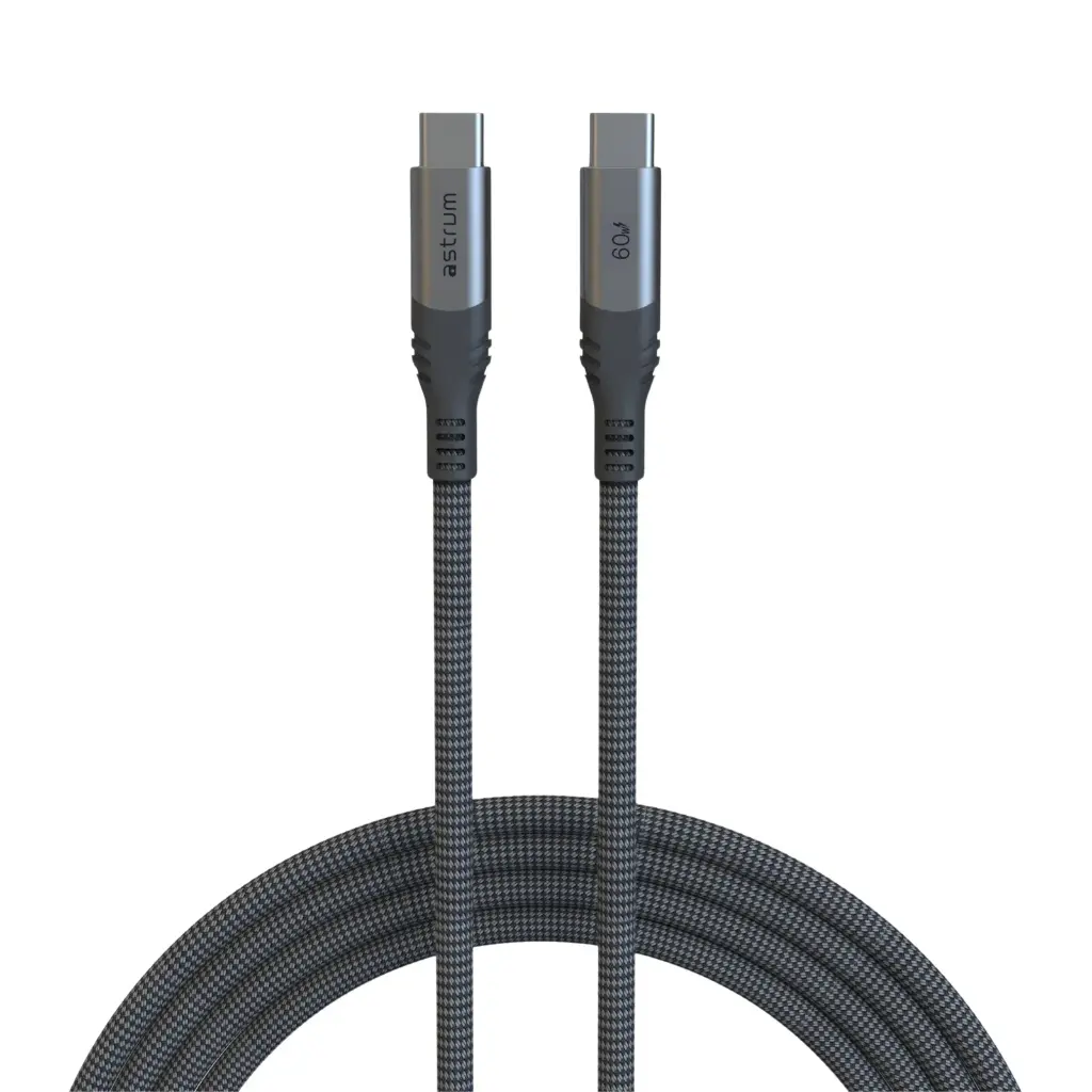 Astrum VMCC60 USB‑C to USB‑C Cable 2.0m 60W Braided Grey 12m