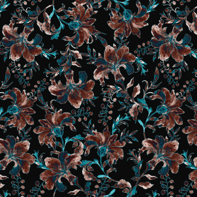 Silkhouse Balmoral Midnight Glow Botanical Fabric 280cm