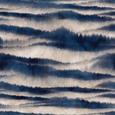Silkhouse Yukon Ink Scenic Stripe Fabric 280cm