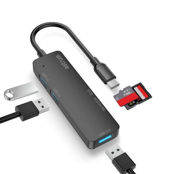 Astrum UH030 USB‑C Hub + SD/TF 5Gbps OTG 26g 24m