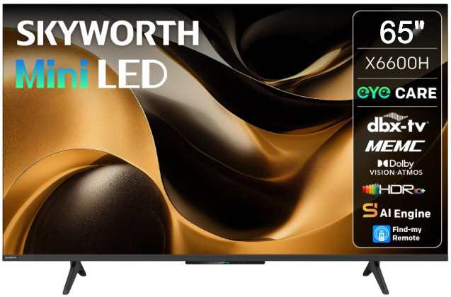 Skyworth 65" 4K UHD Mini‑LED Google TV
