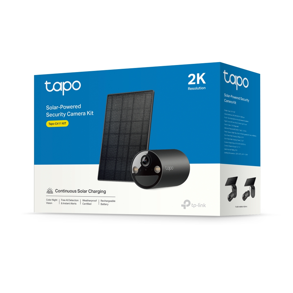 TP‑Link Tapo C411 | Solar‑Powered 2K Security Camera Kit