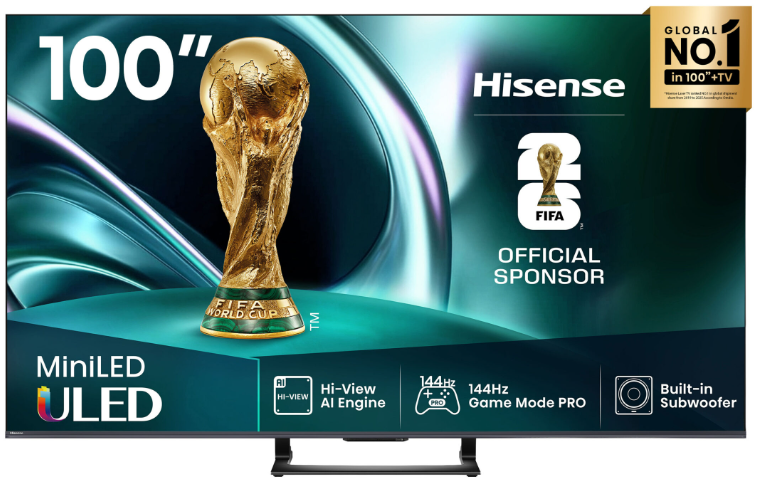 Hisense 100U7Q 100" 4K UHD Mini‑LED Smart TV  