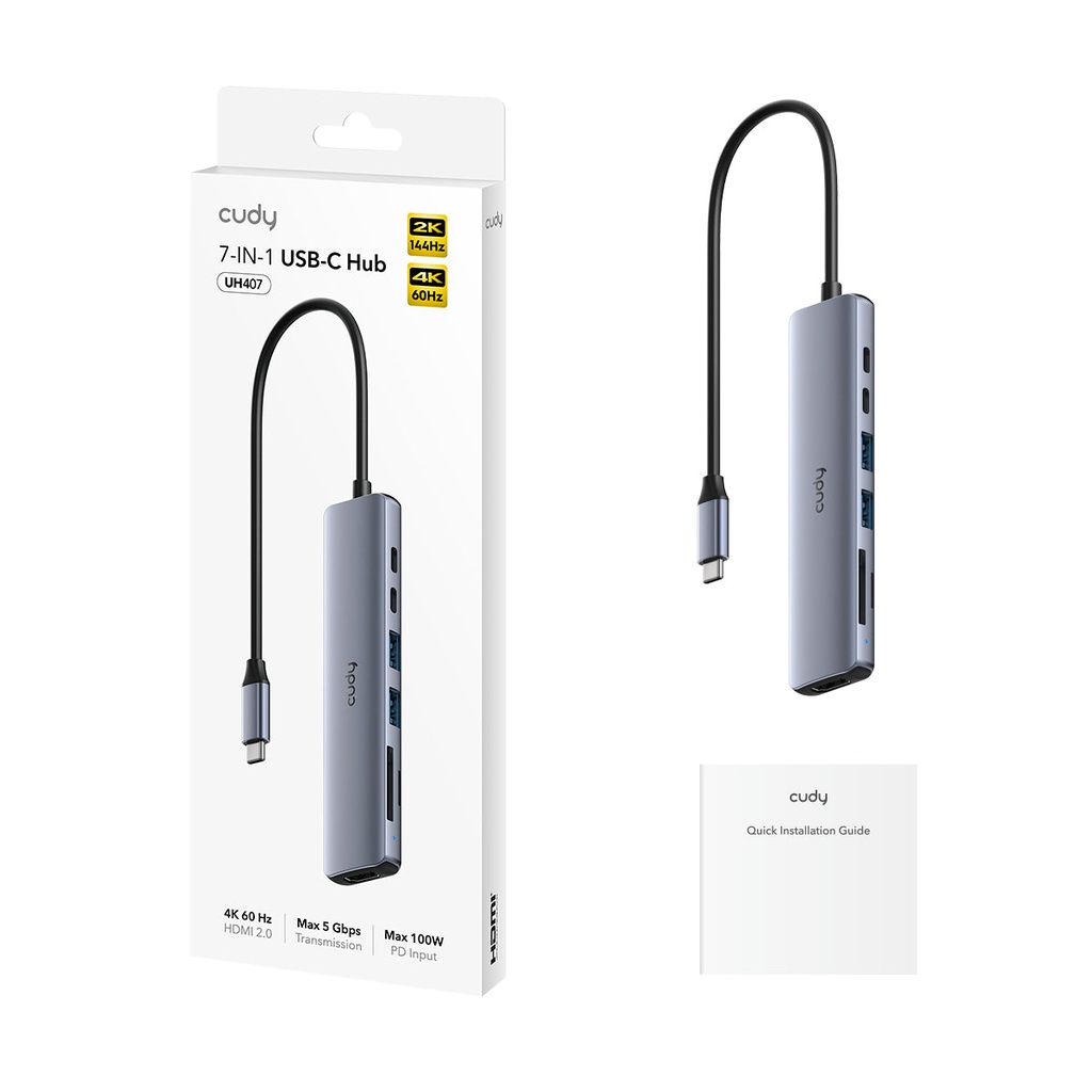 Cudy CD‑UH407 7‑in‑1 HDMI USB‑C Hub  