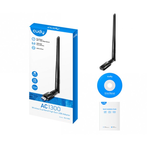 Cudy AC1300 USB WiFi Adapter | WU1400