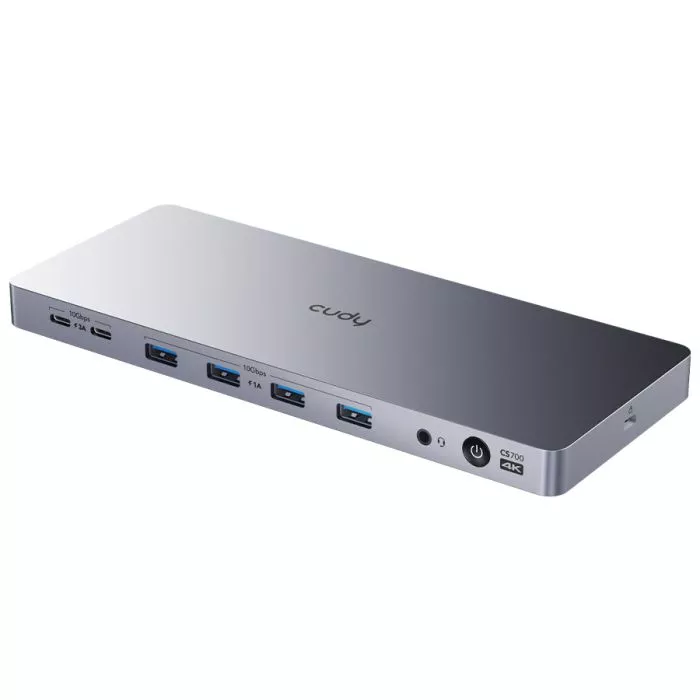 Cudy Dual 4K 10Gbps USB-A & USB-C Gigabit Ethernet Docking Station | CS700