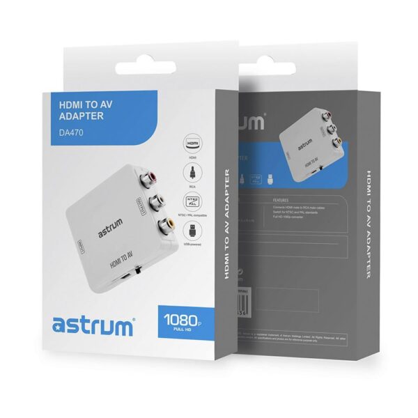Astrum DA470 HDMI to RCA CVBS AV Converter Full HD 1080p, PAL/NTSC Support, Audio Out SKU: A38047-Q