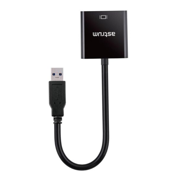 Astrum DA550 USB→VGA Adapter 1080p Multi‑Monitor Plug‑Play 30g 24m