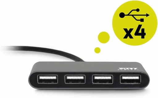 PORT Designs 4 PORT HUB - USB2.0 AND TYPE-C - GREY SKU-PIM 900128 