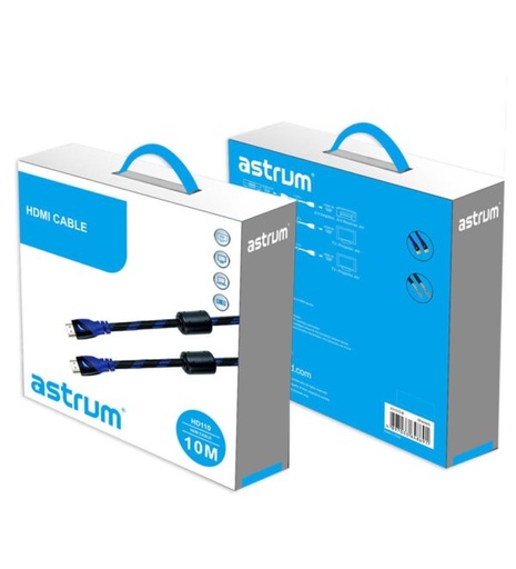 Astrum HD110 HDMI Cable 10m, 4K Ultra HD @60Hz, HDMI V2.0, ARC, Ethernet, 3D Support SKU: A31510-B