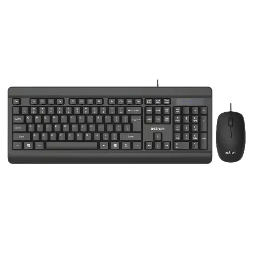 Astrum KC130 USB KB+Mouse 107‑Key 2400DPI Spill‑Resist 24m