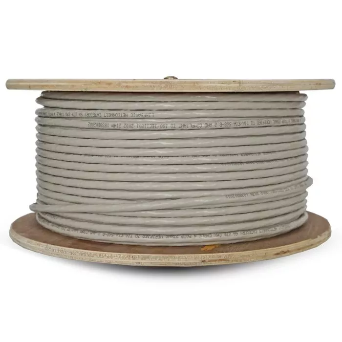 Linkbasic 100m Cat6a Solid UTP Cable Grey