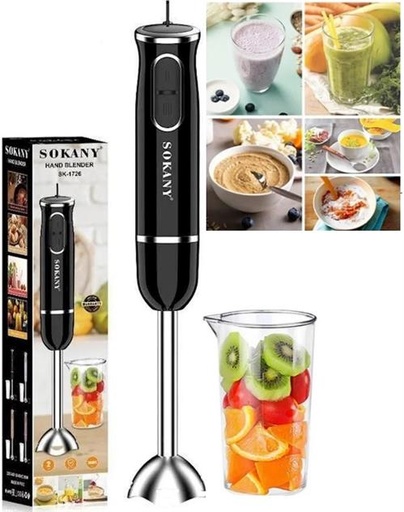 Sokany Stick 300w Blender with Jug Black | CSY-SK-1726