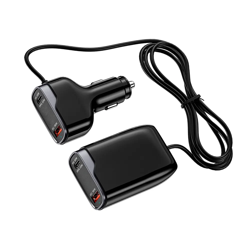 Astrum Pro Go PD100 Car Charger 102W 4-Port USB-C PD + USB-A, Smart IC, 1.8m Extension Cable SKU: A93100AC