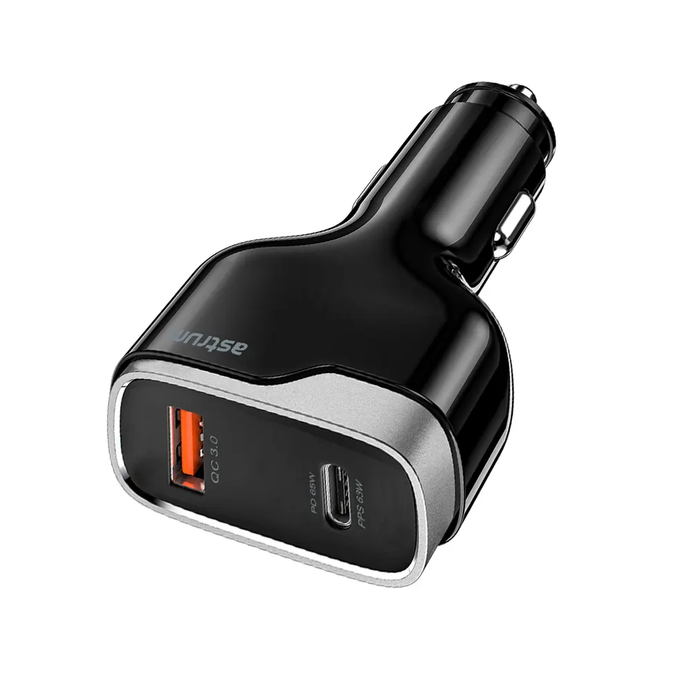 Astrum Pro Go PD85 Car Charger 83W Dual Port USB-C PD65W + USB-A QC18W, Smart IC, Compact Design SKU: A93185AC