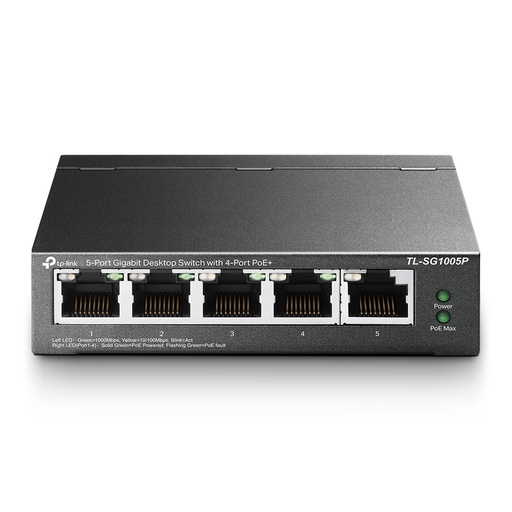TP‑Link TL‑SG1005P 5‑Port Gigabit Switch, 4‑Port PoE+