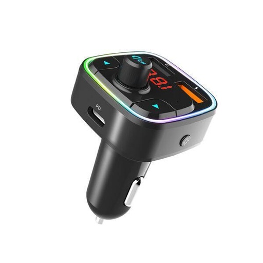 Astrum FM410 Wireless FM Transmitter PD Charger Bluetooth 5.0, Dual USB, TF Card, Siri Support, LED Ambient Light SKU: A70541-B