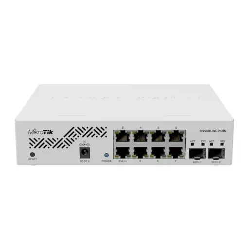 MikroTik SwOS Lite Cloud Smart Switch 8 Port Gigabit 2SFP+ PoE Input | CSS610-8G-2S+IN