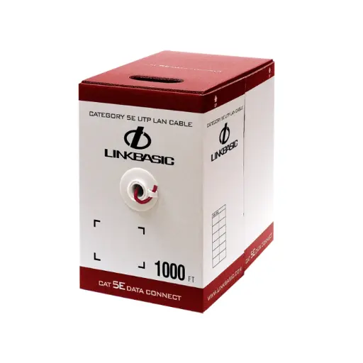 Linkbasic UTP‑305R 305m Cat5e Solid Red UTP Cable  