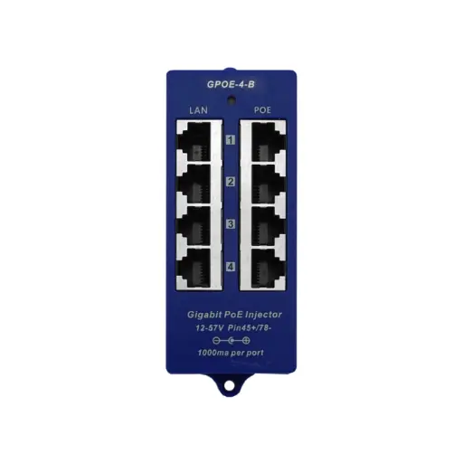 Scoop 4‑Port Gigabit PoE Injector 12-57V, No PSU