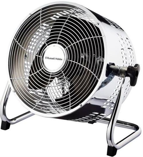Russell Hobbs 25cm Silver Vintage Desktop Fan Chrome Coated Finish, 3 Speed, Tilt Adjustable, 80W Motor RHVDF02, 1 Year Warranty