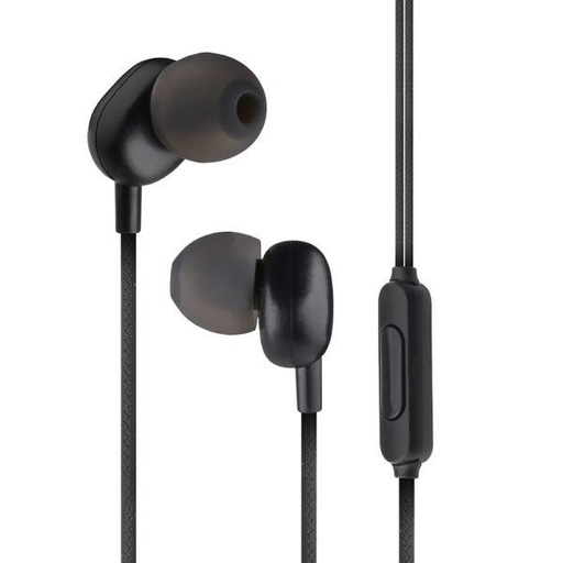 Astrum EB170 Wired Stereo Earphones 10mm Dynamic Driver, In-Line Mic, 45° In-Ear Fit, Tangle Free Cable Black SKU: A11017-B