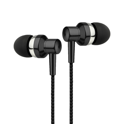 Astrum EB250 Wired Stereo Earphones 10mm Dynamic Driver, In-Line Mic, Electro Painted Finish, Noise Isolating Fit Black SKU: A11025-B