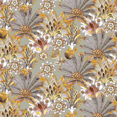 Silkhouse Bloomingdale - Alejandria Botanical Dual-Purpose Fabric in Auburn (280cm Wide)