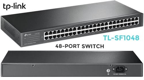 TP-Link TL-SF1048 48 Port 10/100Mbps Rackmount Switch, Fanless, Energy-Efficient, Plug & Play