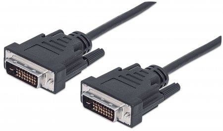 Manhattan DVI-D Dual Link Cable 1.8m, Shielded, Gold Plated, High Bandwidth SKU: 328838