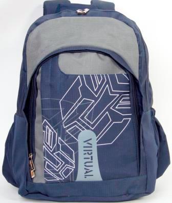 Macaroni Scolaro Backpack Blue/Grey, Waterproof, 3 Zip Compartments