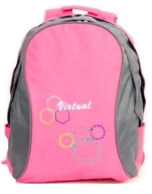 Macaroni Ateneo Student Backpack Pink/Grey