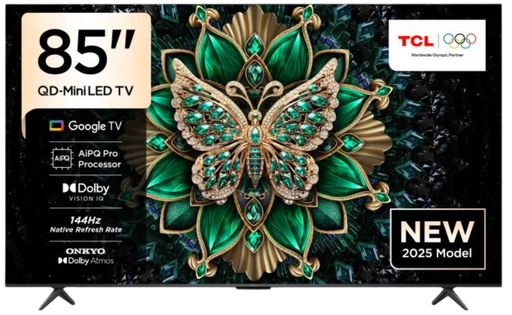 TCL 85" QD Mini LED 4K Google TV | 144Hz, Dolby Vision IQ, FreeSync, ONKYO Audio