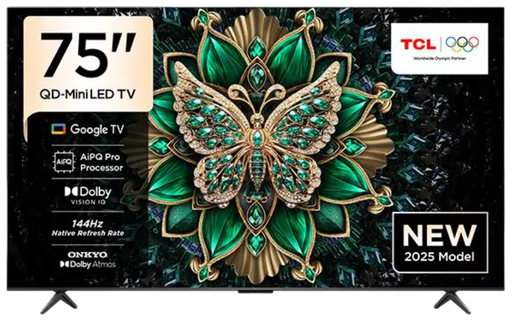 TCL 75" QD Mini LED 4K Google TV | 144Hz, Dolby Vision IQ, FreeSync, ONKYO Audio